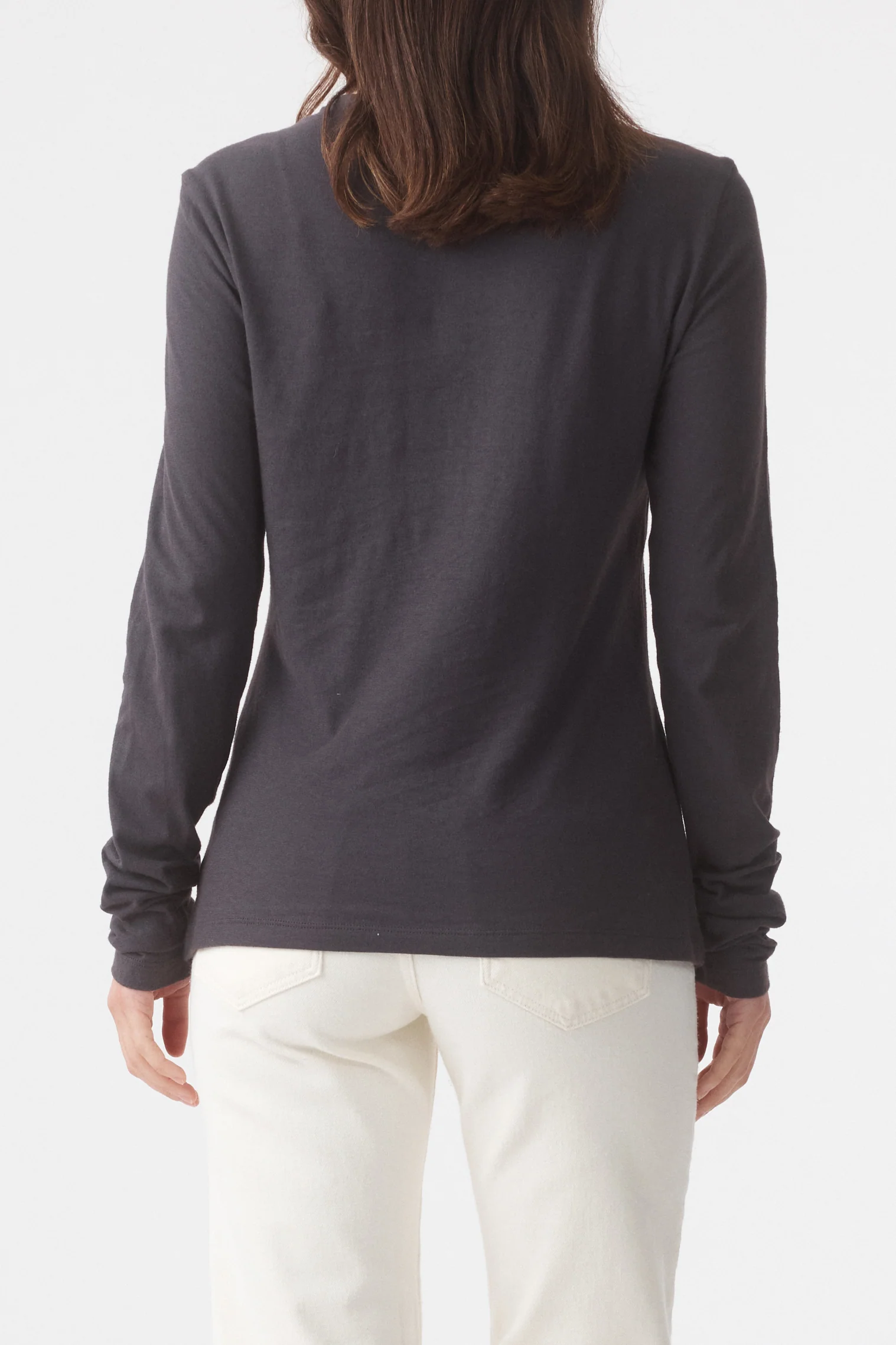 Long Sleeve Drape Top Charcoal