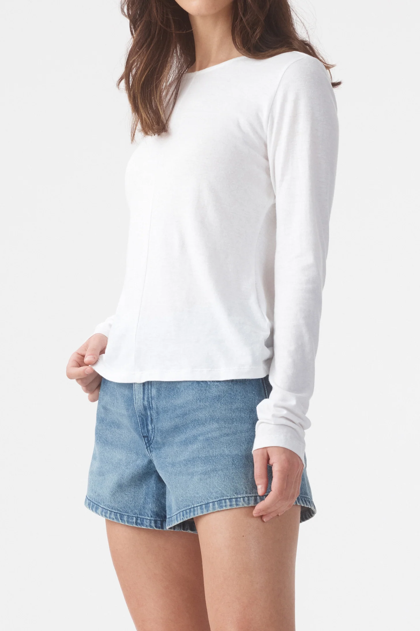 Long Sleeve Drape Top Bone