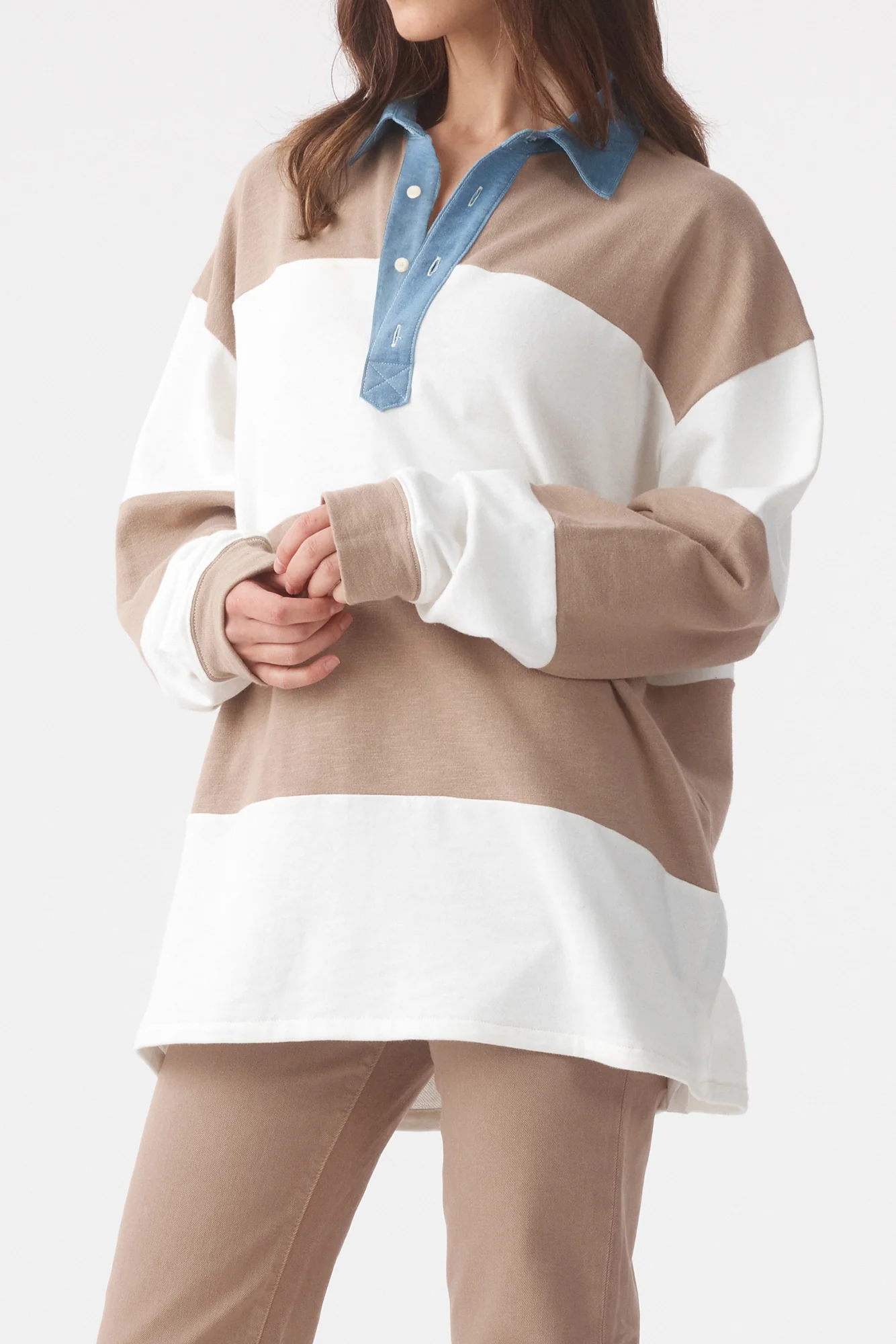 The Marco Polo Mushroom Bone Stripe